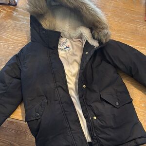J. Crew Girls Cream Outerwear with Faux Fur and Fleece lined inside